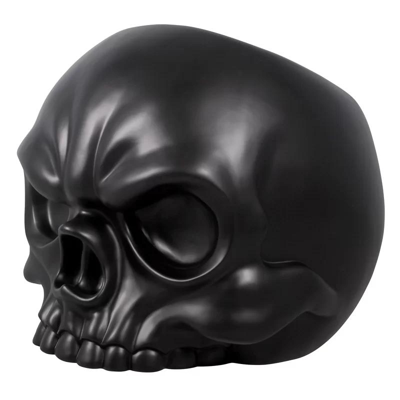 Black Gothic Skull Sculptural Fiberglass Chair