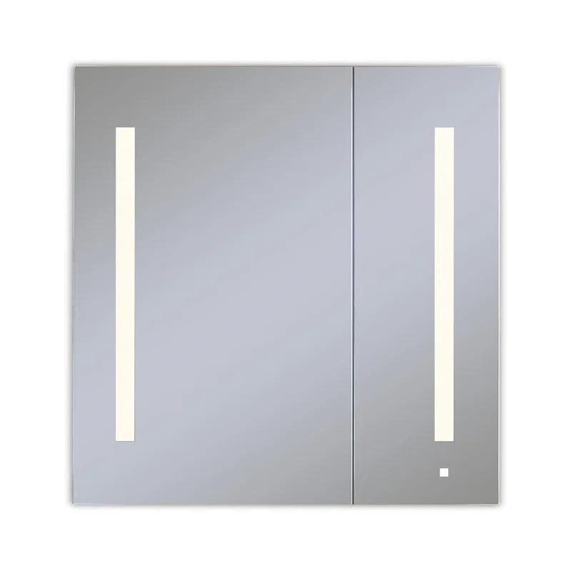 AiO Recessed Frameless Medicine Cabinet with 3 Adjustable Shelves and LED Lighting