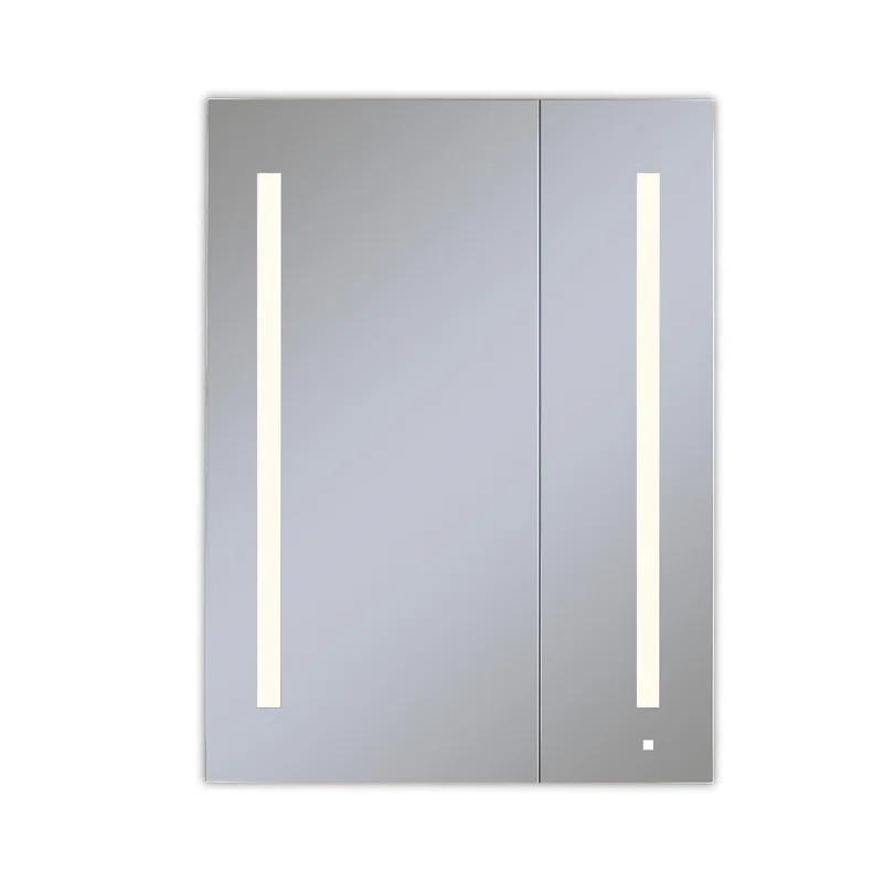 AiO Recessed Frameless Medicine Cabinet with 3 Adjustable Shelves and LED Lighting