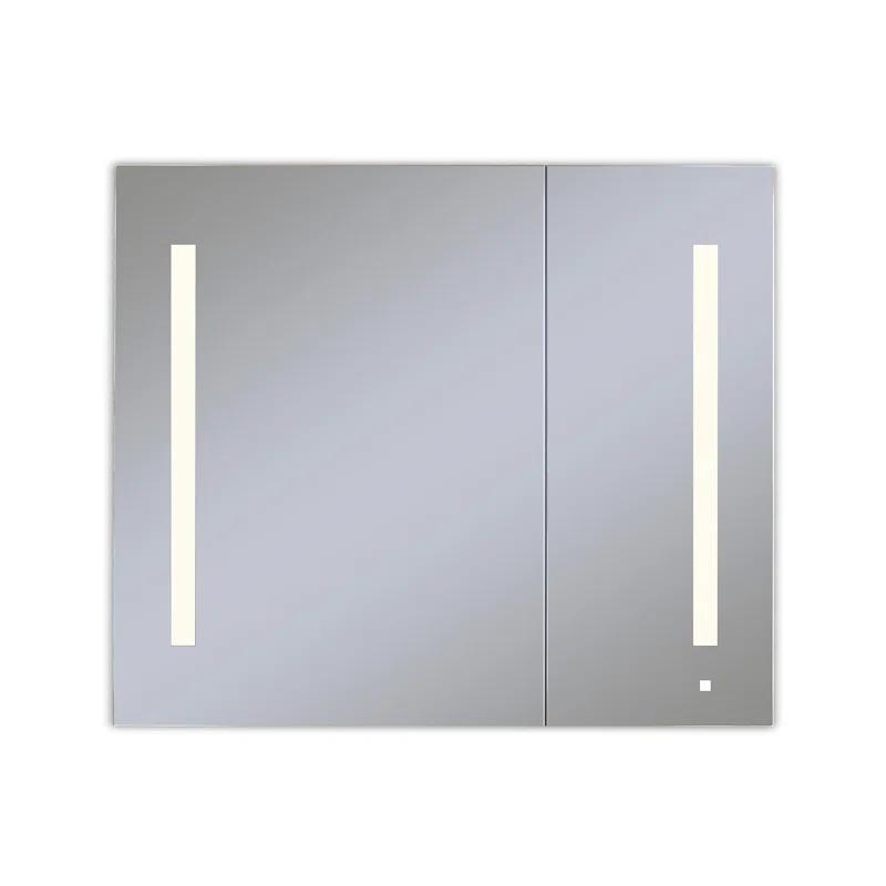AiO Recessed Frameless Medicine Cabinet with 3 Adjustable Shelves and LED Lighting