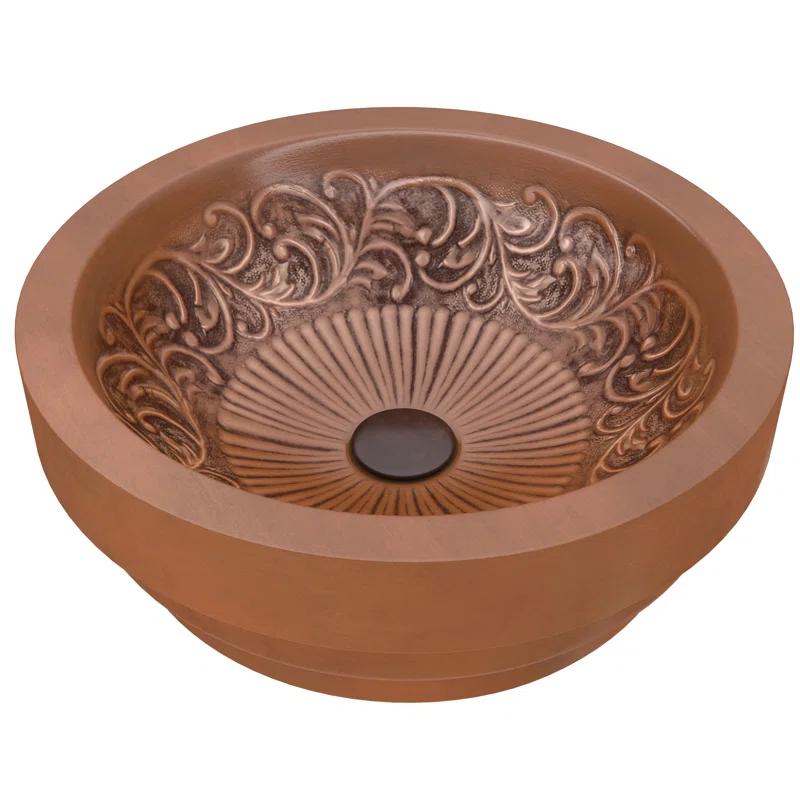 ANZZI Admiral 17'' Polished Antique Copper Copper Circular Bathroom Sink