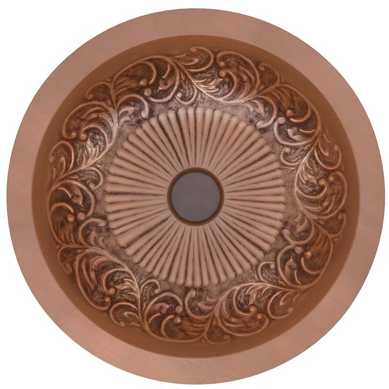 ANZZI Admiral 17'' Polished Antique Copper Copper Circular Bathroom Sink
