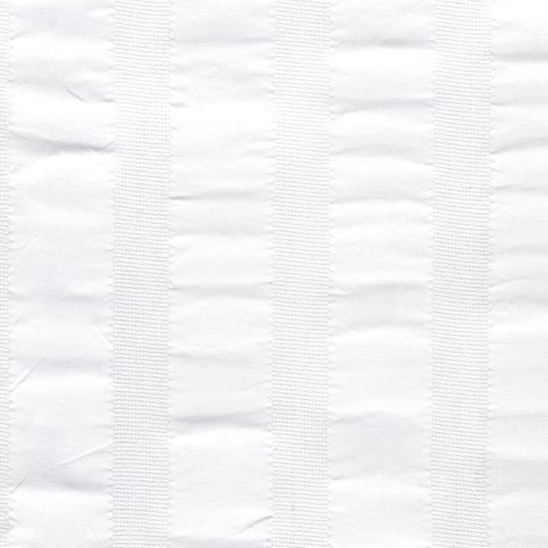 Seersucker Basketweave Full/Queen Cotton Duvet Cover - White