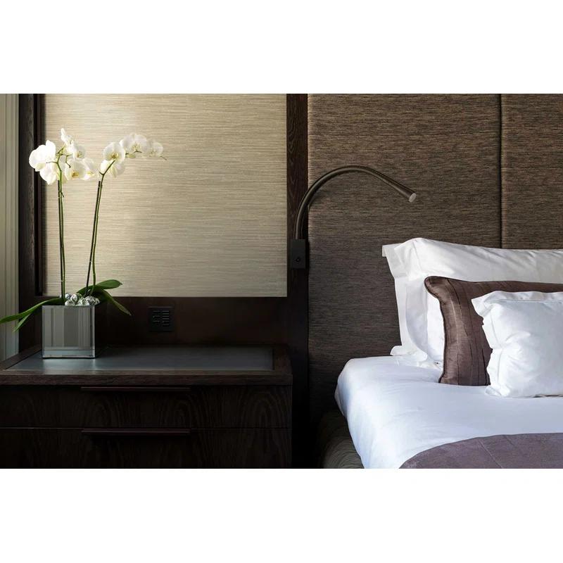Flexiled 35.4" Satin Nickel Energy Star LED Sconce with Ivory Leather