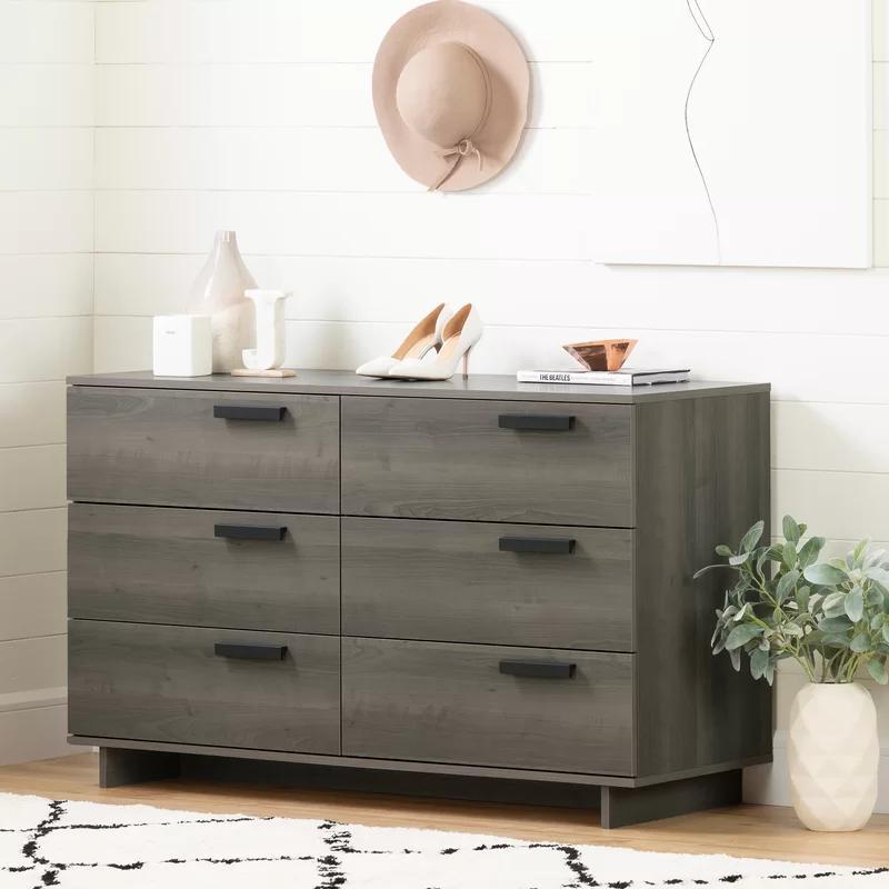 Cavalleri Contemporary 6-Drawer Double Dresser in Gray Maple