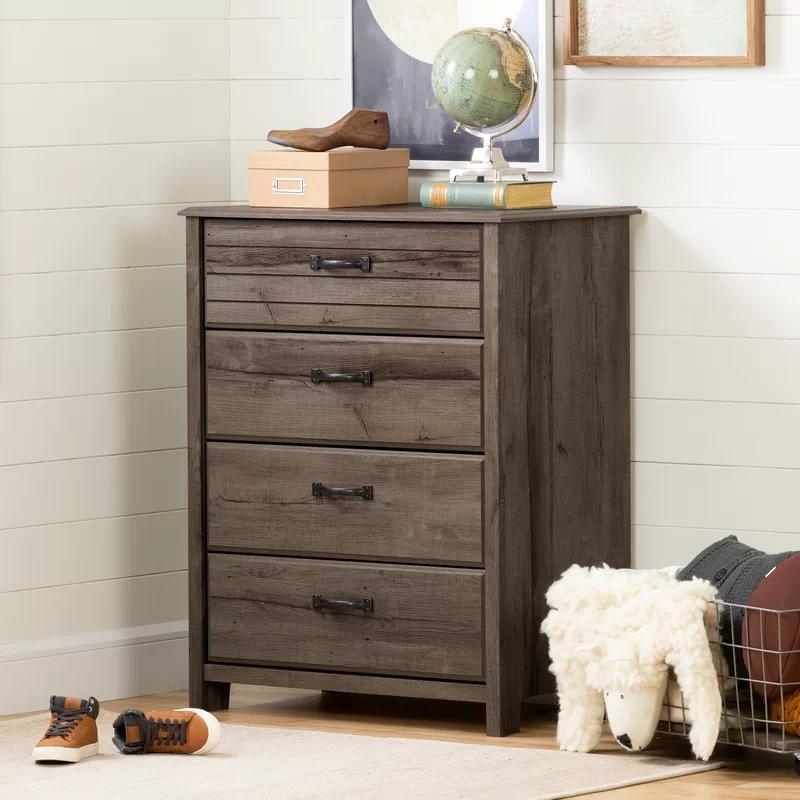 Ulysses Fall Oak 4-Drawer Chest with Deep Storage