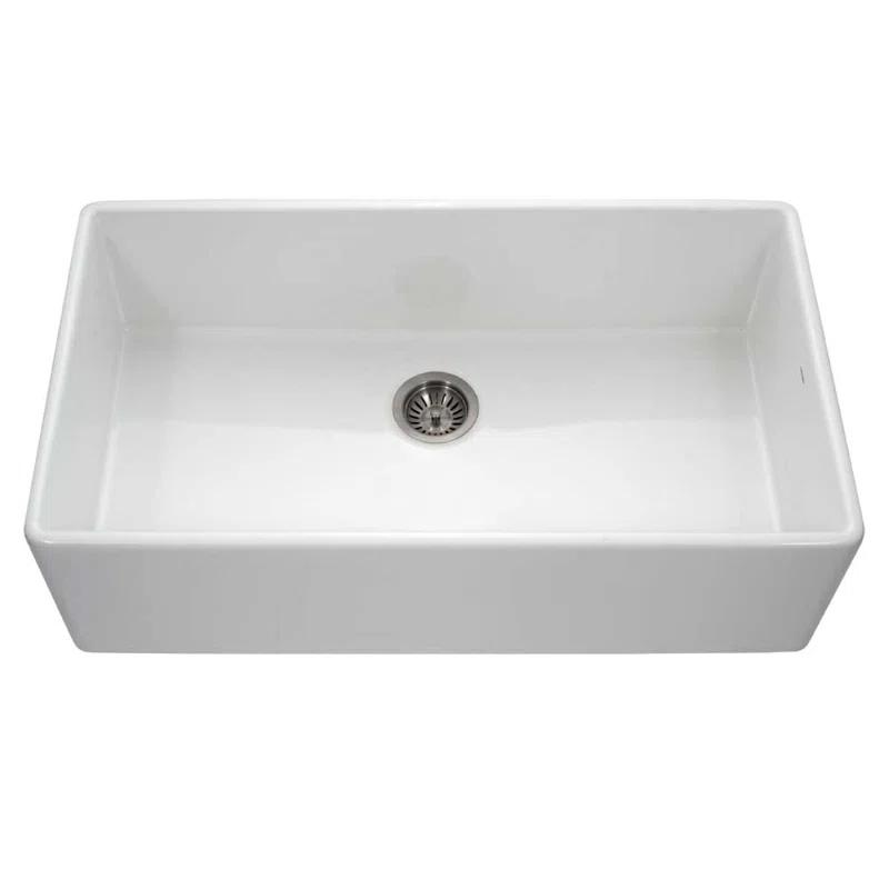 Platus Houzer Farmhouse Apron Front/Undermount 36 inch Fireclay Single Bowl Kitchen Sink