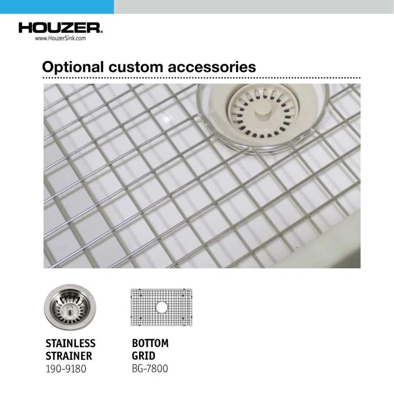 Platus Houzer Farmhouse Apron Front/Undermount 36 inch Fireclay Single Bowl Kitchen Sink