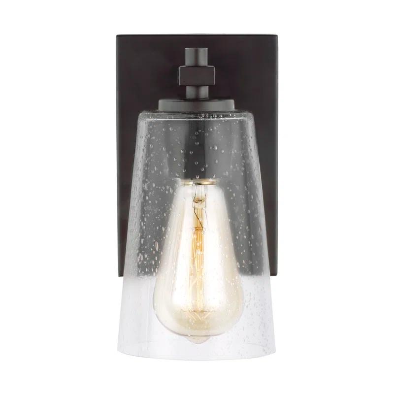 Mercer Seeded Glass 1-Light Sconce in Oil Rubbed Bronze