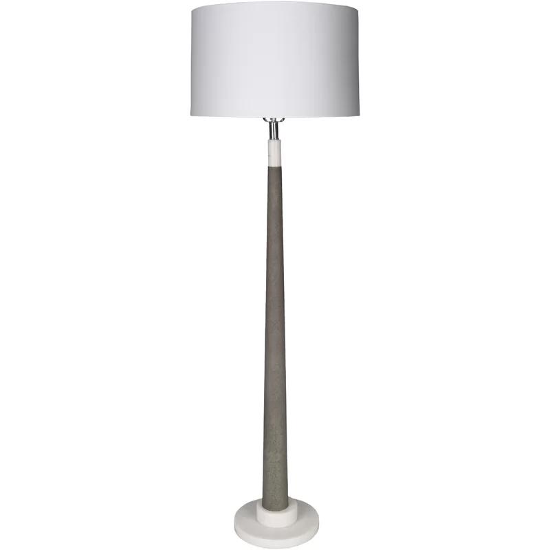 Ellison Textural Metal & Marble 63" Beige Floor Lamp