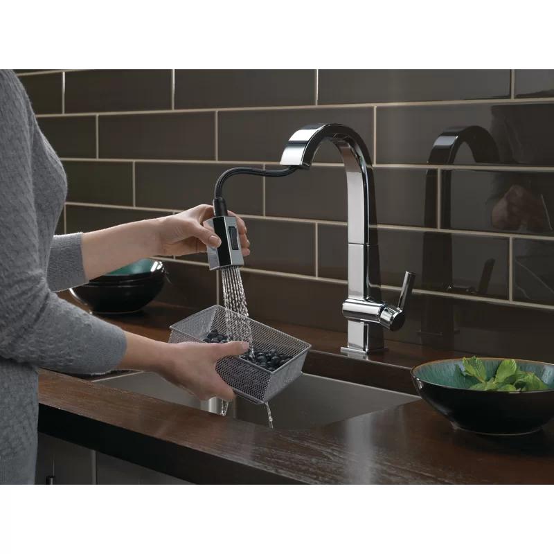 Modern Chrome Pull-Down Kitchen Faucet with 360° Swivel