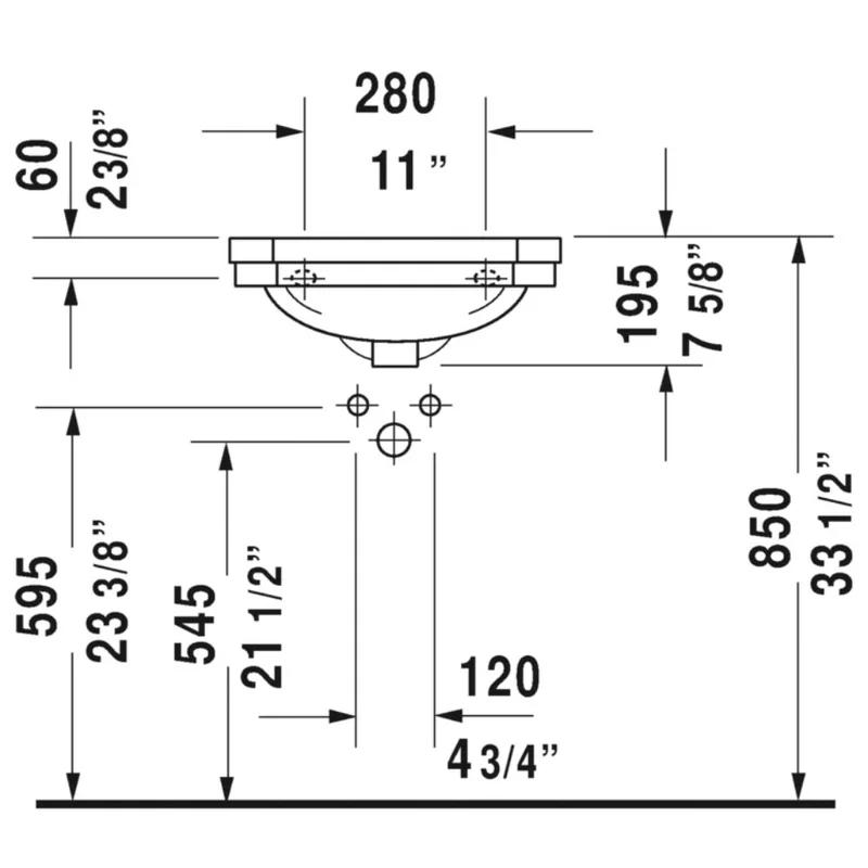 White Ceramic 20" Wall Mount Bathroom Sink with Overflow