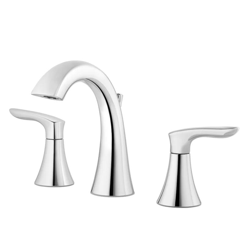 Weller 8" Polished Chrome Modern Bathroom Faucet with Drain Assembly