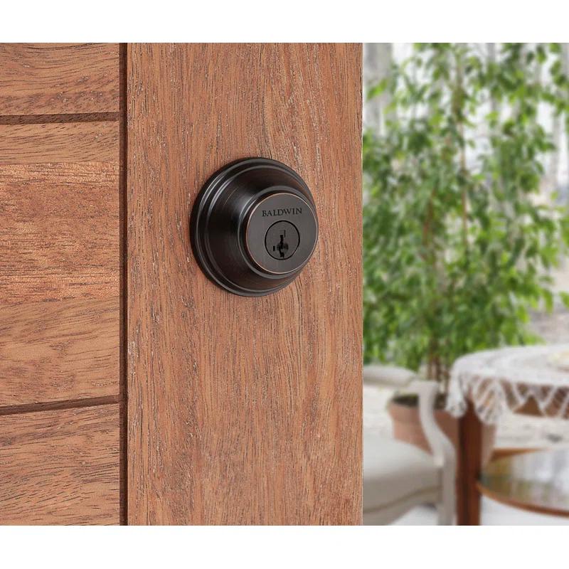 385 Round Double Cylinder Deadbolt Featuring SmartKey in Venetian Bronze