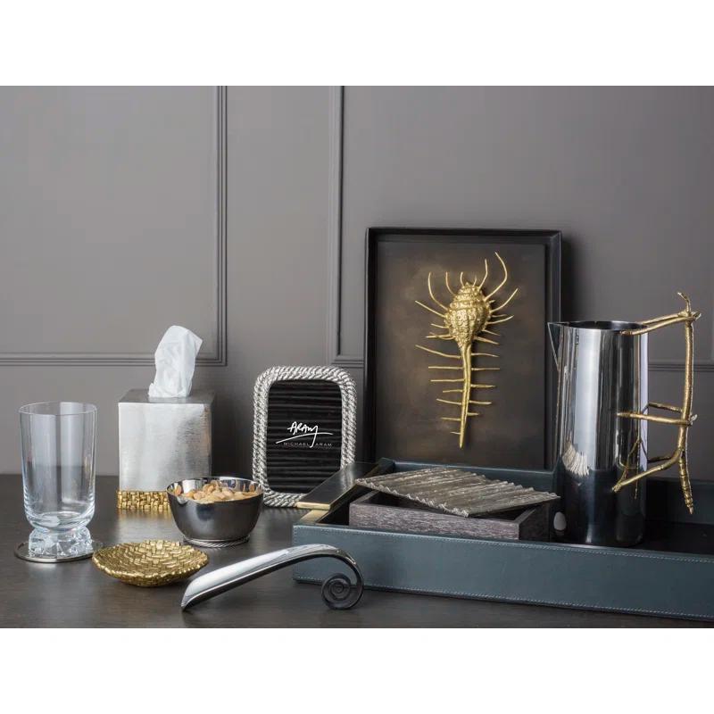Stainless Steel and Gold Woven Tissue Box Holder