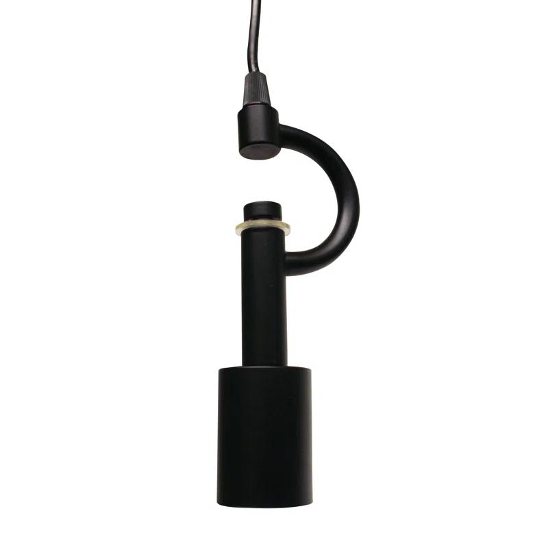 Cloth & Wire Satin Black Pendant Light Fixture for 3 Lights with Fabric Cord for Home Lightning