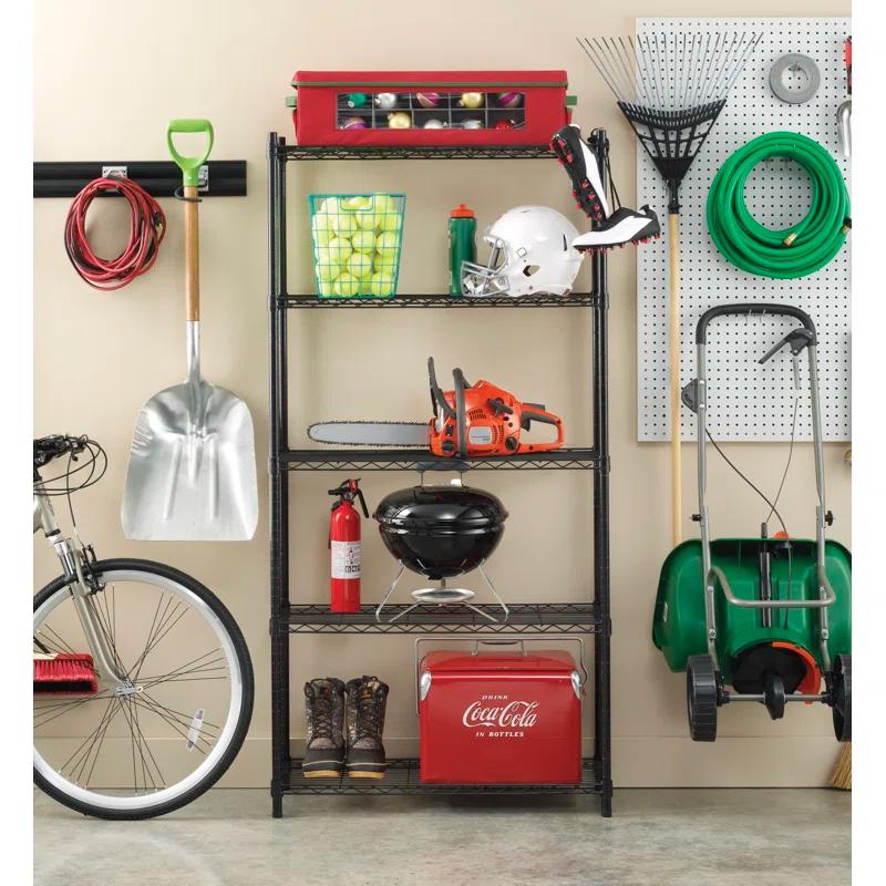 Rebrilliant Medlin 36'' W Metal Height -Adjustable Shelving Unit