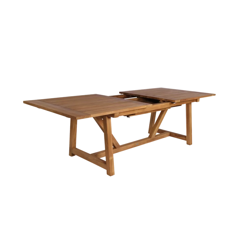 Reclaimed Teak Classic Extension Dining Table in Natural Brown