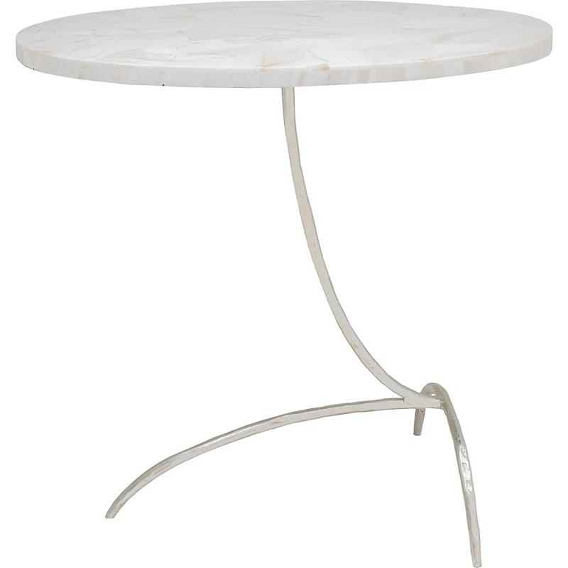 Maitland-Smith Clam Stone Top End Table