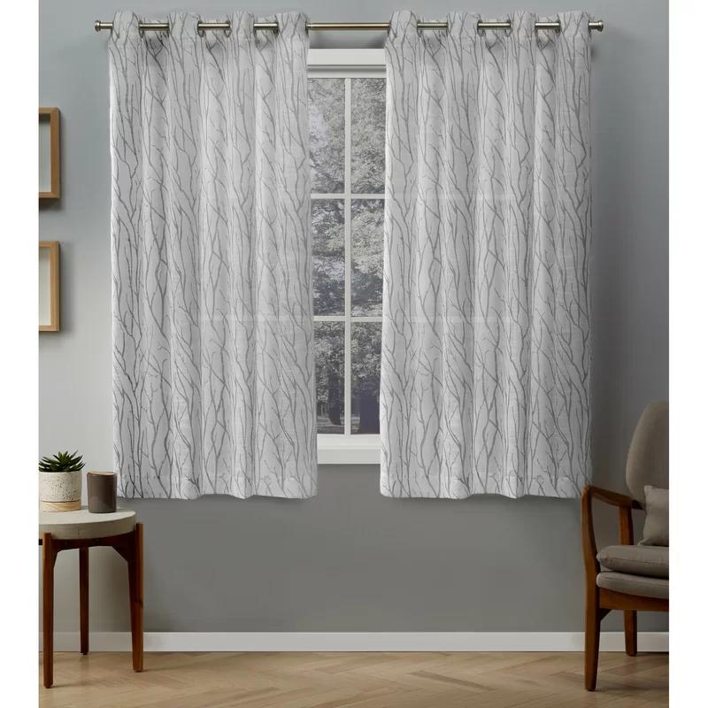 Dove Gray Light-Filtering Linen Look Grommet Curtains