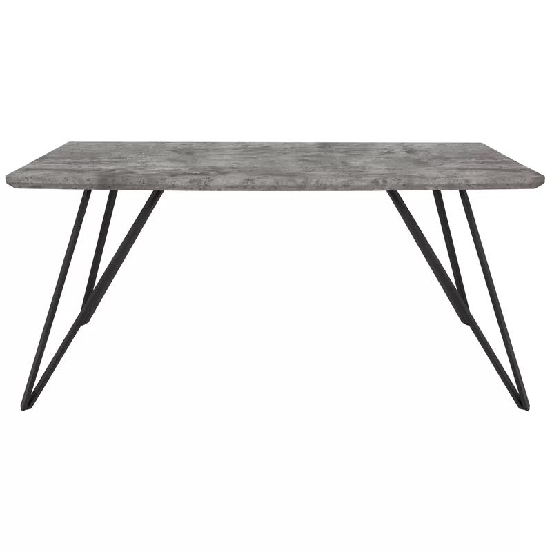 Corinth 68'' Faux Concrete Rectangular Contemporary Dining Table