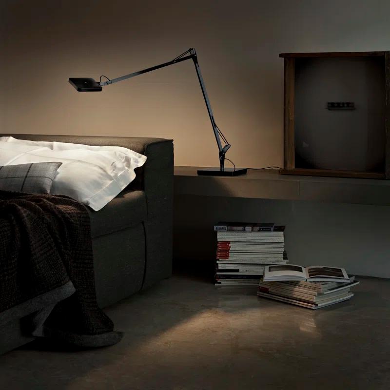Black Adjustable LED Floor Lamp with Touch Dimmer