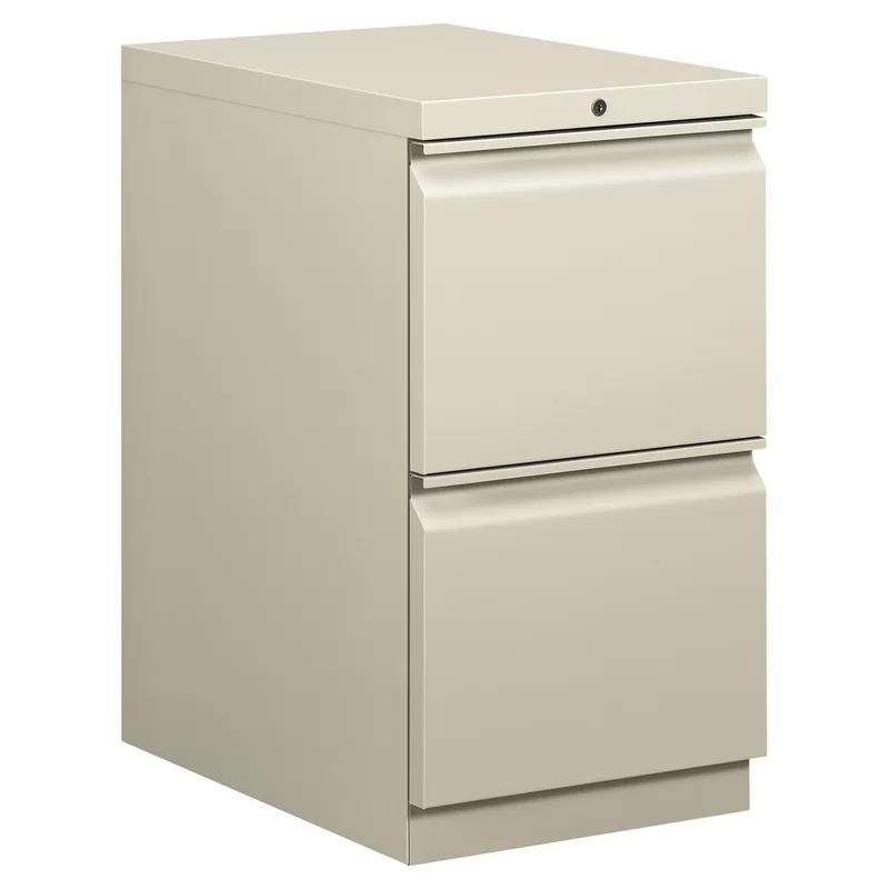 Light Gray 2-Drawer Mobile Pedestal File Cabinet with Lock