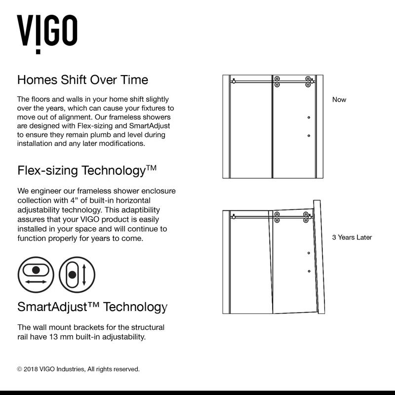 Elan 56-60" W x 66" H Sliding Frameless Tub Door with 3/8" Clear Glass