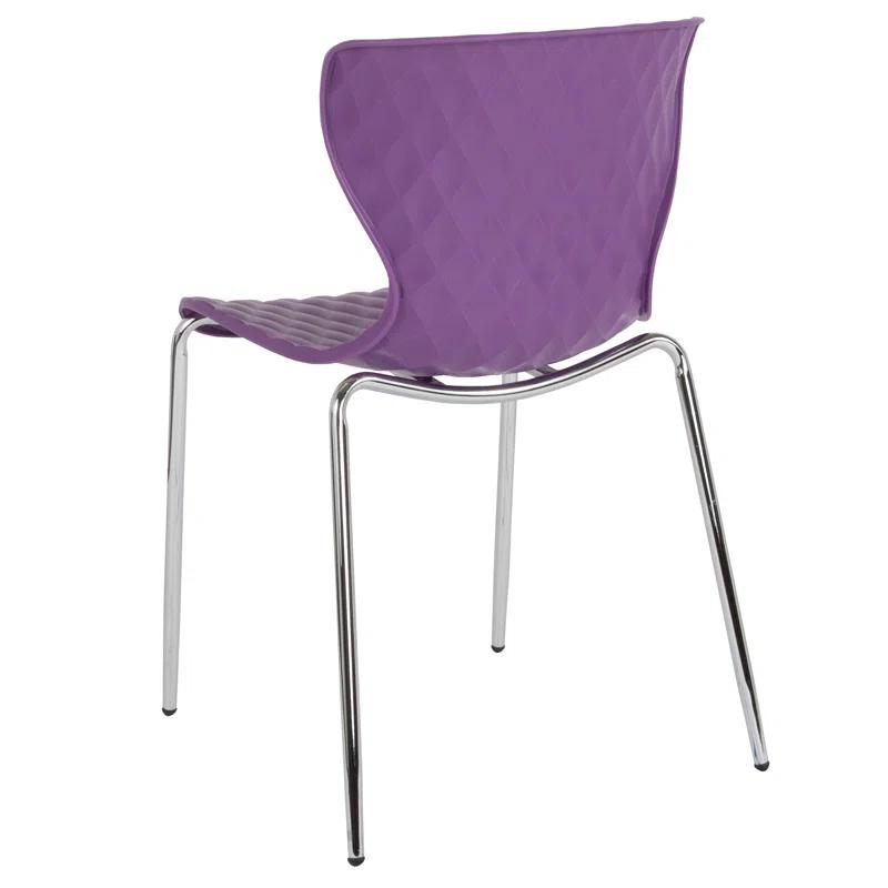 Contemporary Lowell Purple Metal Stackable Chair