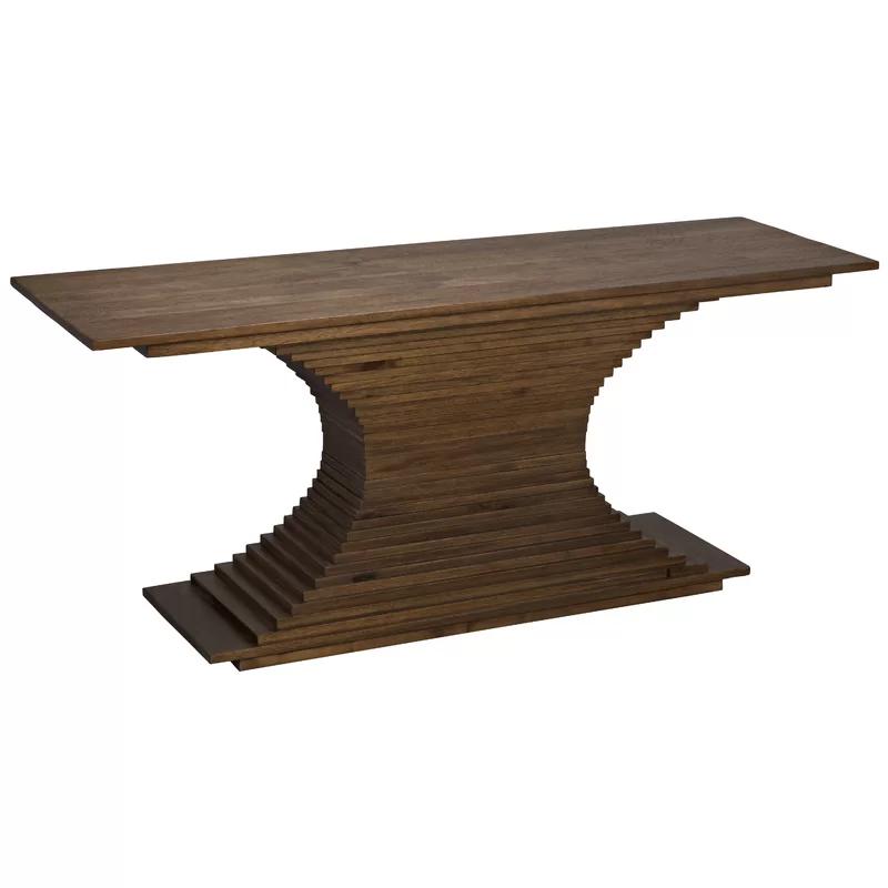 Cambio 72'' Dark Walnut Solid Wood & Metal Console Table