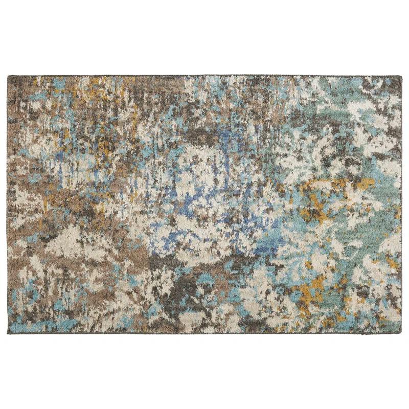Williston Forge Ince Gray/Blue Area Rug