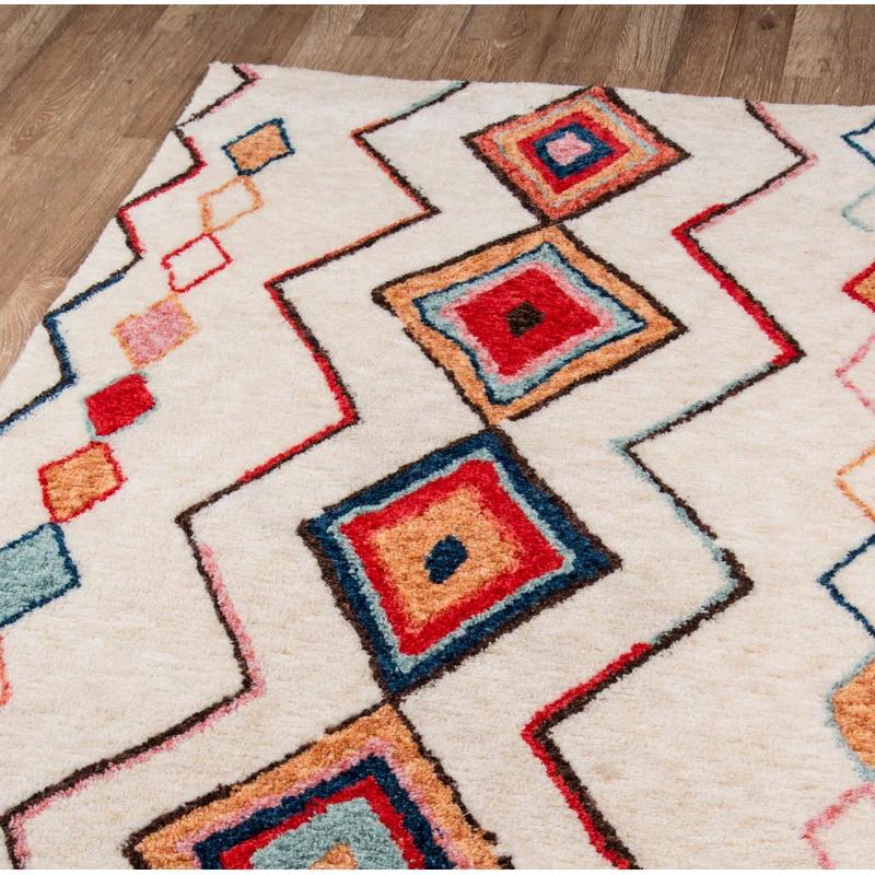 Novogratz Bungalow Olivia Tufted Red/Cream Rug