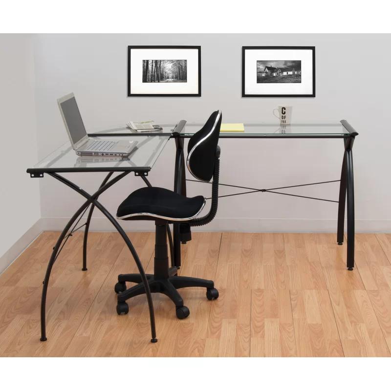 Mode Black Armless Swivel Task Chair with Adjustable Height