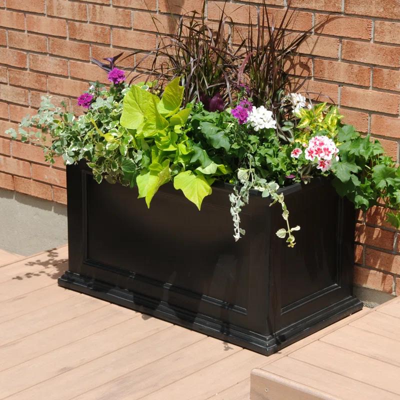 Winston Porter Anastasiya 20"x36" Resin Planter with Water Reservoir