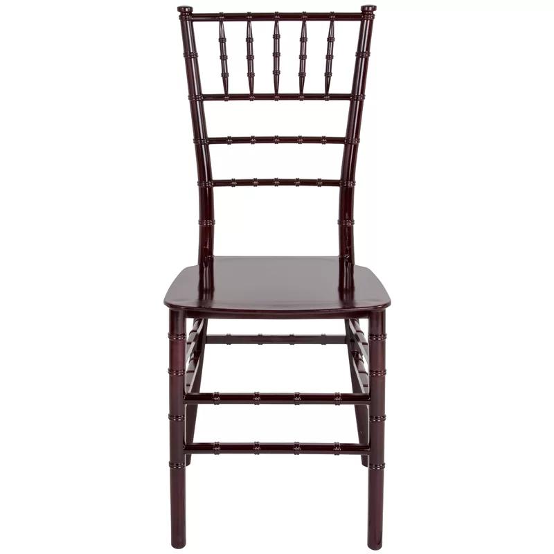Elegant Mahogany Brown Resin Chiavari Stackable Chair