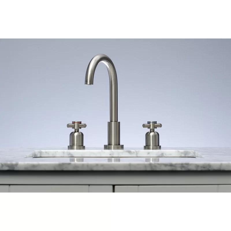 Concord Brushed Nickel 10'' Modern Widespread Bathroom Faucet