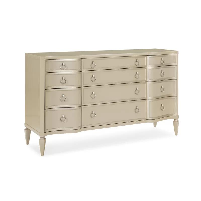 Transitional Birch and Maple 12-Drawer Dresser in Brown