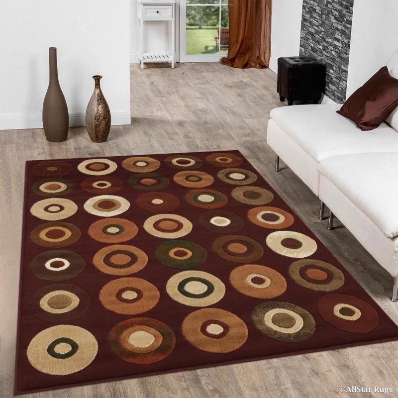 Geometric Red Area Rug