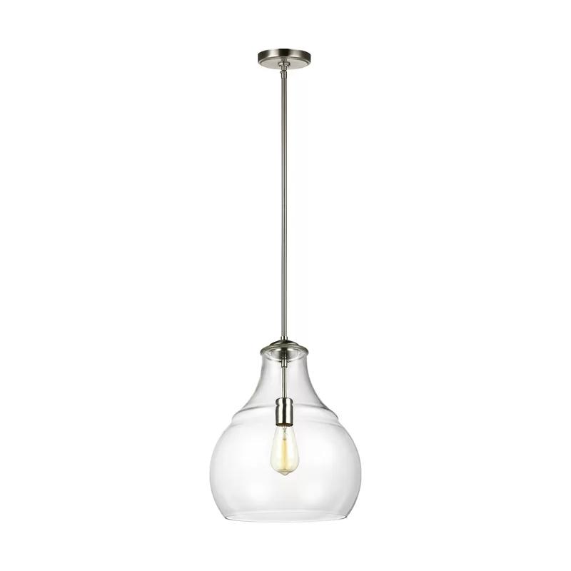 Satin Nickel Clear Glass 1-Light Mini Pendant