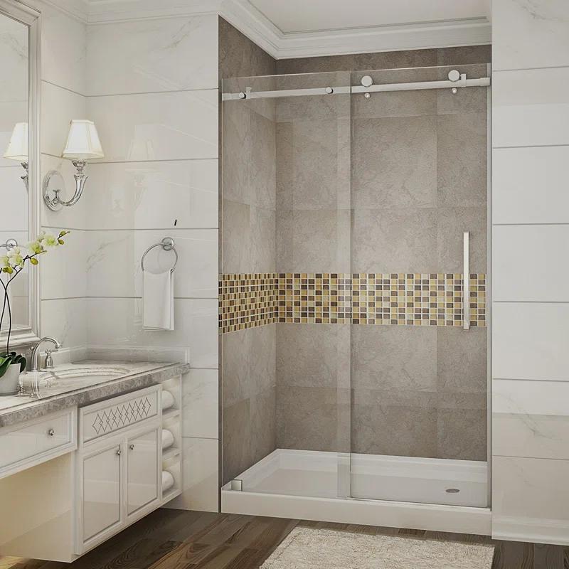 Moselle 48" x 77.5" Single Sliding Frameless Shower Door