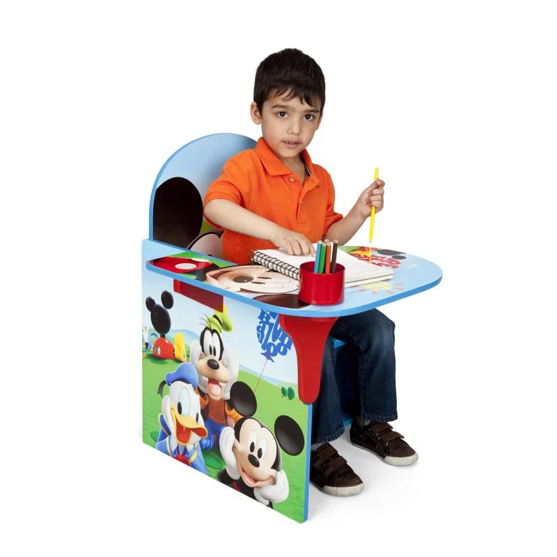 Mickey Mouse Inspired Blue Study Desk & Chair Set with Cup Holder