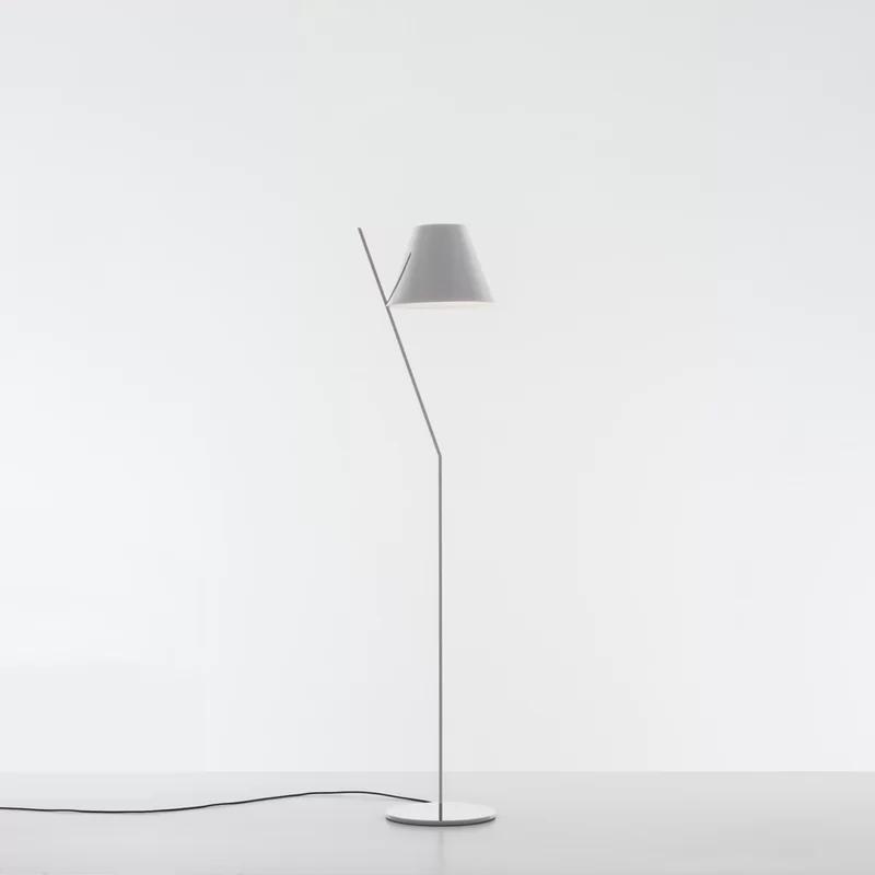 La Petite Polished White Geometric Floor Lamp