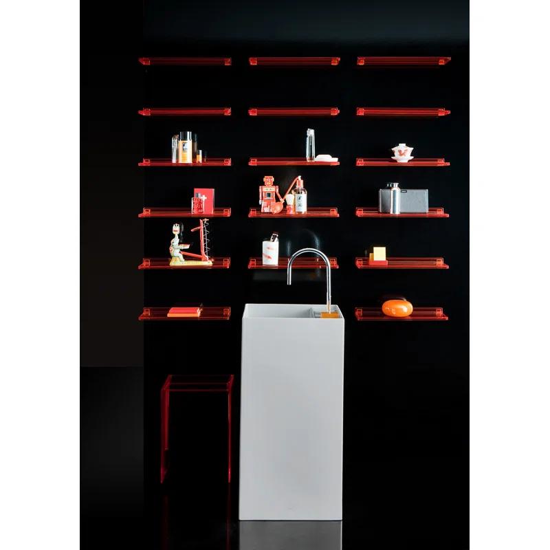 Amber Transparent Methacrylate Floating Wall Shelf