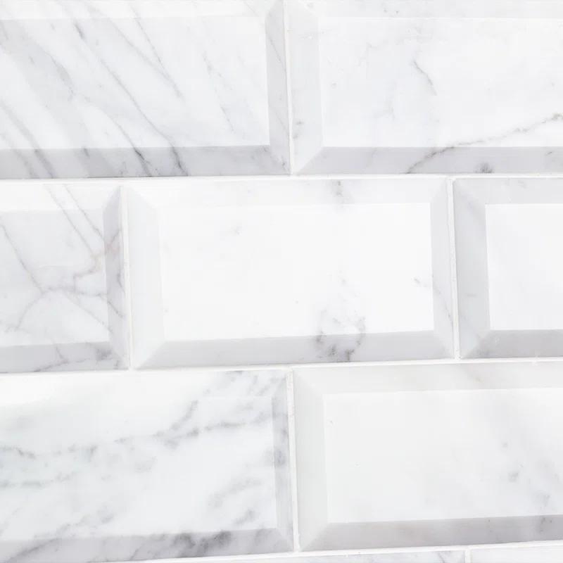 Calacatta 3" x 6" Marble Marble Look Subway Wall & Floor Tile