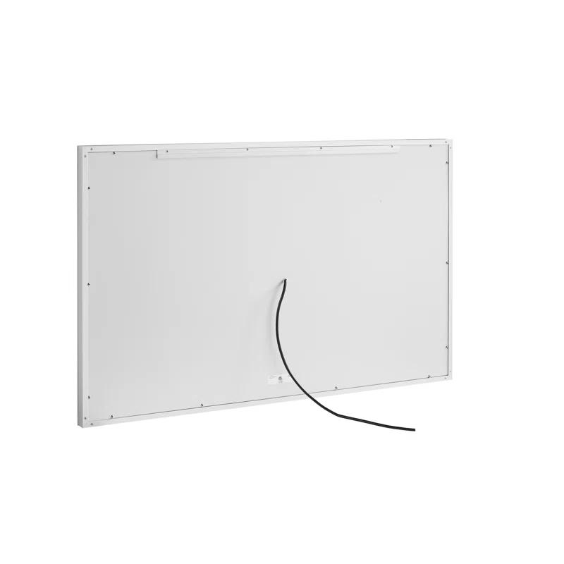 AQUADOM Daytona LED Wall-Mount Mirror for Bathroom with 3 Color Lighting, Touch Control, Dimmer and Defogger, Digital Clock
