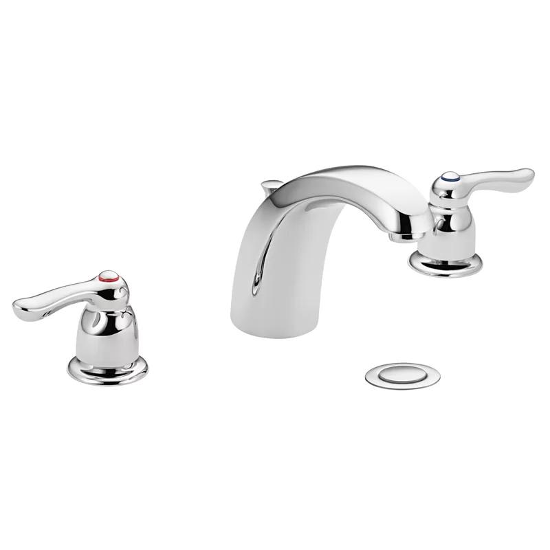 Sleek Modern Chrome Widespread Bathroom Faucet with Drain Assembly