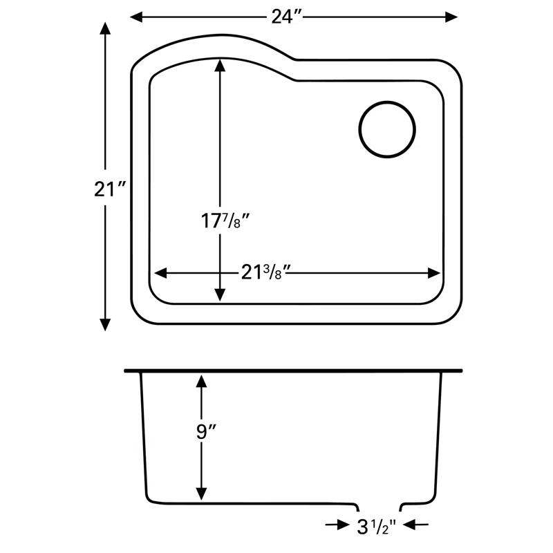 Karran Undermount Quartz Composite 24'' X 20-3/4'' Single Bowl Kitchen Sink