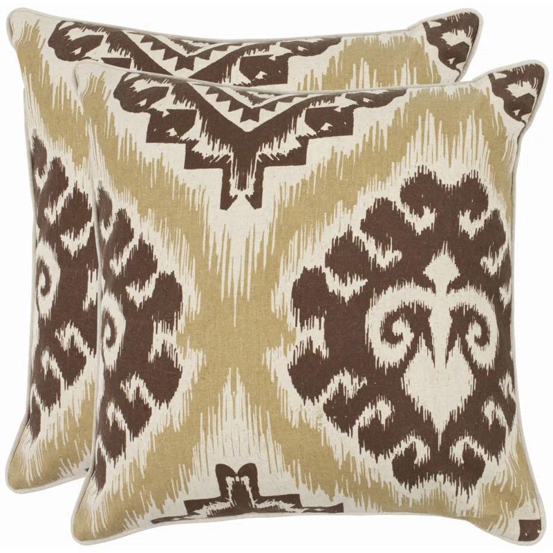 Safavieh Joyce Embroidered Feather Linen Reversible Throw Pillow (Set of 2)