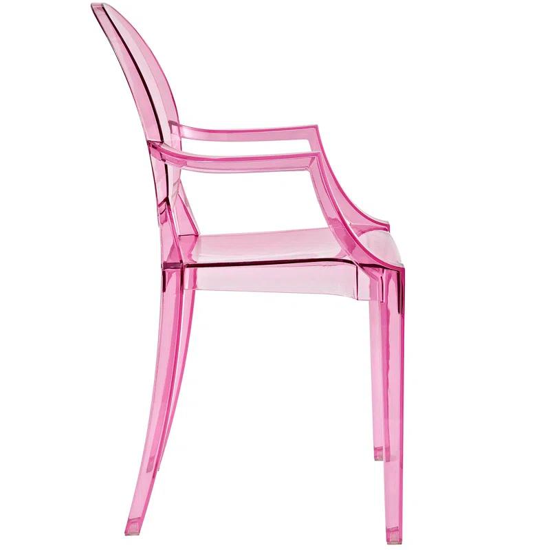 Ethereal Casper 21" Pink Polycarbonate Arm Chair