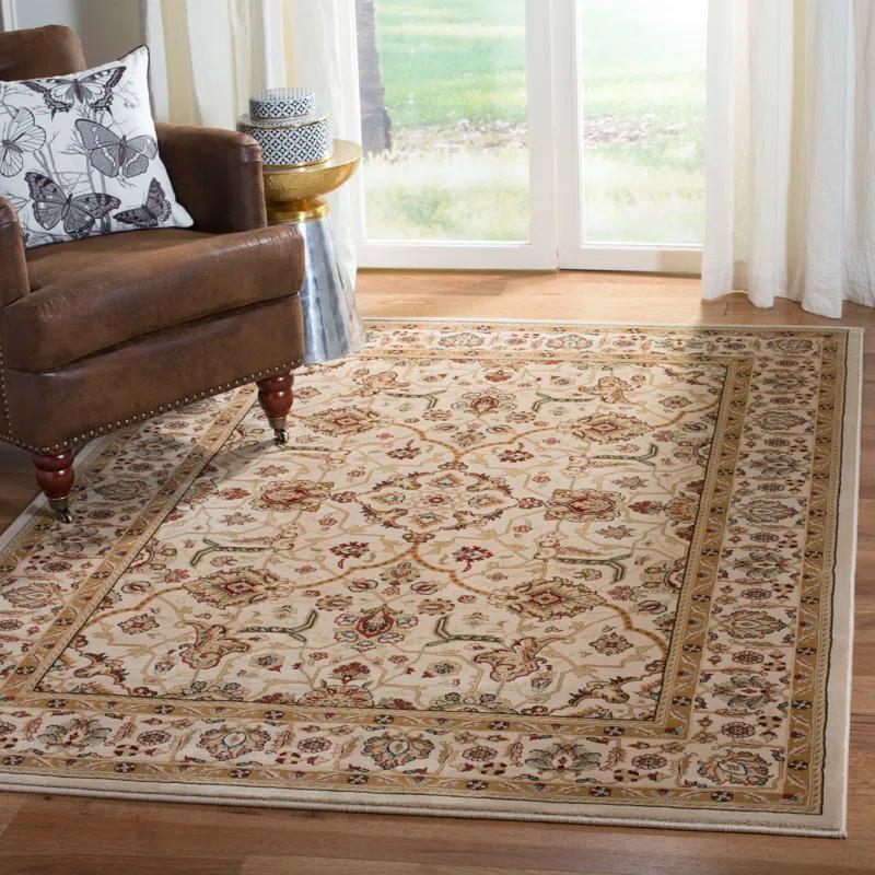 Creme Elegance Synthetic Hand-Knotted Area Rug, 5'3"x7'6"